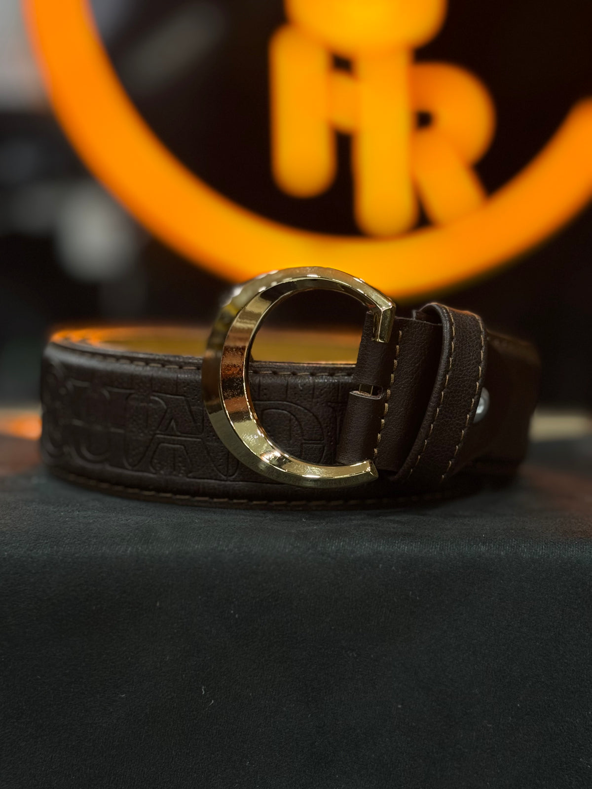 CINTURON CUADRA FORMAL PIEL DE RES CAFE